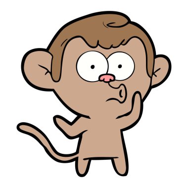 Çizgi film maymununun vektör çizimi