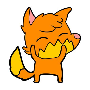 Çizgi film tilkisinin vektör çizimi