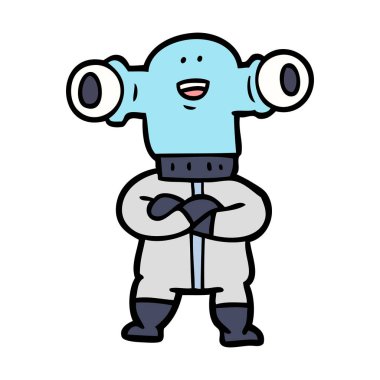 Dostu karikatür uzaylı vektör çizim