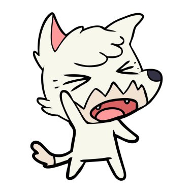 kızgın çizgi film fox vektör çizim