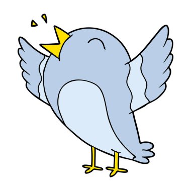 Çizgi film kuşunun vektör çizimi
