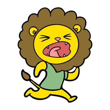 Çizgi film aslanının vektör çizimi