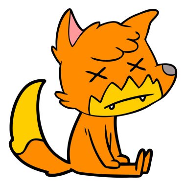 Çizgi film tilkisinin vektör çizimi