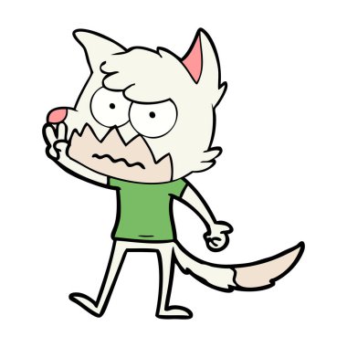 vektör çizim karikatür rahatsız fox
