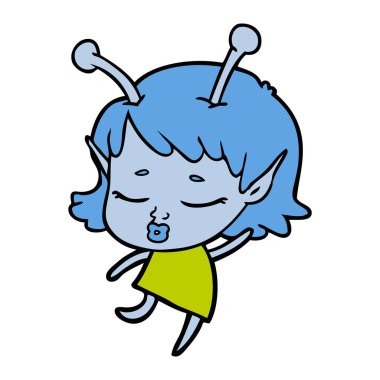 sevimli uzaylı kız çizgi film