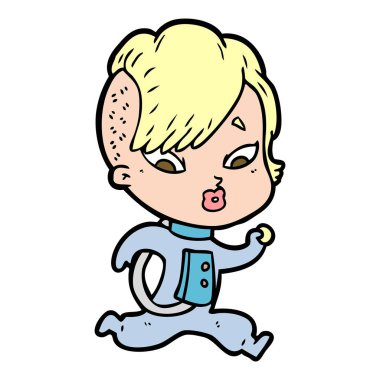 vektör çizim karikatür sürpriz kız