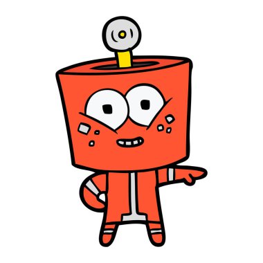 vektör çizim karikatür robot işaret