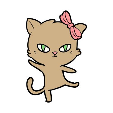 Çizgi film kedisinin vektör çizimi