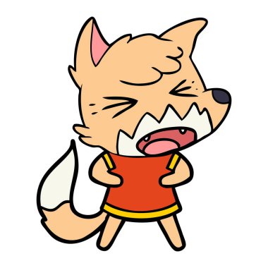 kızgın çizgi film fox vektör çizim