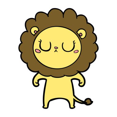 Çizgi film aslanının vektör çizimi