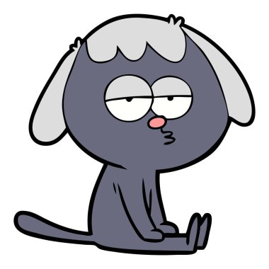 vektör çizim karikatür köpek yorgun