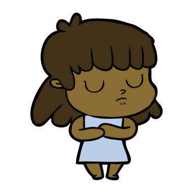 vektör çizim karikatür kayıtsız kadın