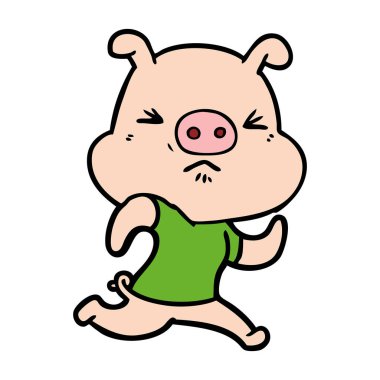 çizgi film kızgın domuz tee gömlek giymiş