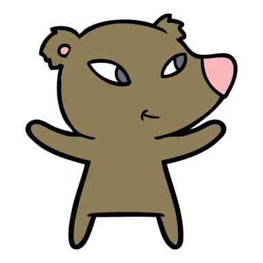 Tatlı çizgi film ayısının vektör çizimi