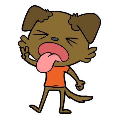 vektör çizim karikatür köpek bıkkın