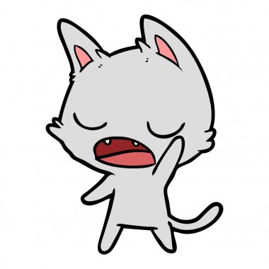 kedi karikatür konuşma vektör çizim