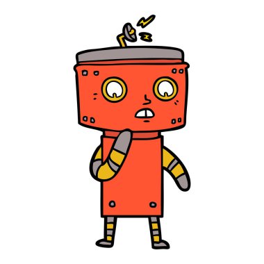 Çizgi film robotunun vektör çizimi