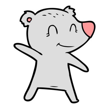 ayı işaret gülümseyen bir vektör çizim