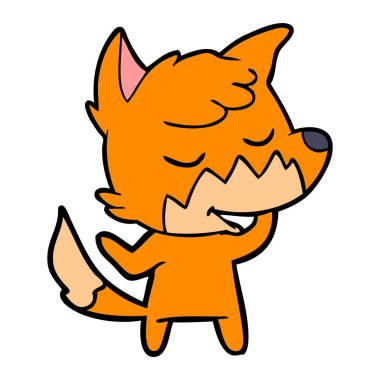 vektör çizim dostu karikatür Fox