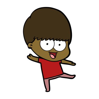 mutlu çizgi film çocuk vektör çizim