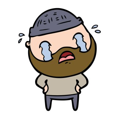 sakallı adam ağlıyor çizgi film