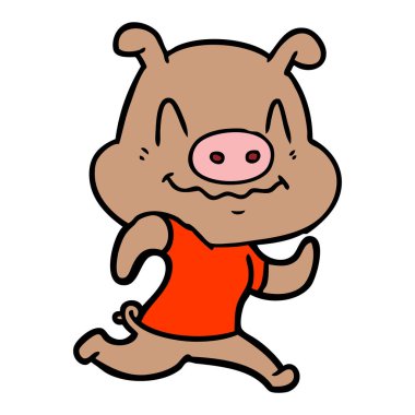 Çizgi film domuzunun vektör çizimi