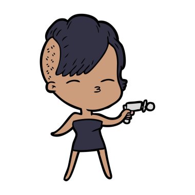 ışın silahı işaret kısma kız çizgi film