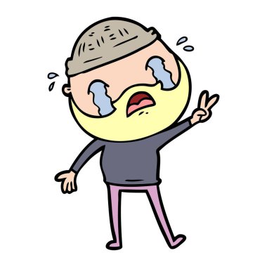 sakallı adam ağlıyor çizgi film