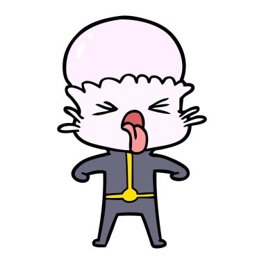 tiksinti çizgi film uzaylı vektör çizim