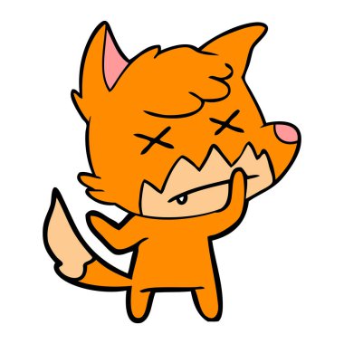 Çizgi film tilkisinin vektör çizimi