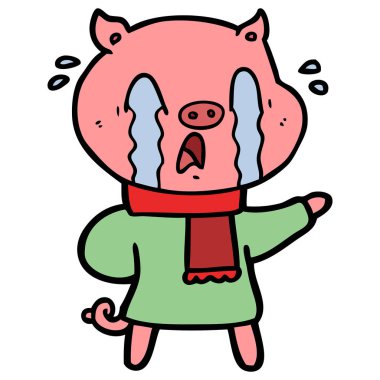 ağlayan domuz çizgi film insan Giyim Eşyası