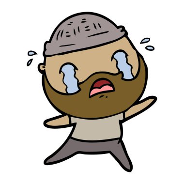 sakallı adam ağlıyor çizgi film