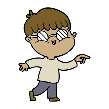 çizgi film çocuk gözlük takıyor