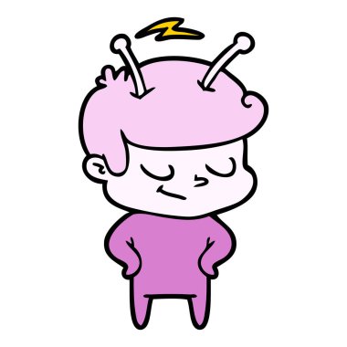 Dostu karikatür spaceman vektör çizim