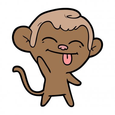 Komik karikatür maymun vektör çizim