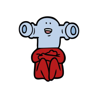 Dostu karikatür uzaylı vektör çizim