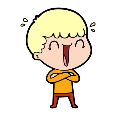 vektör çizim karikatür adam gülen