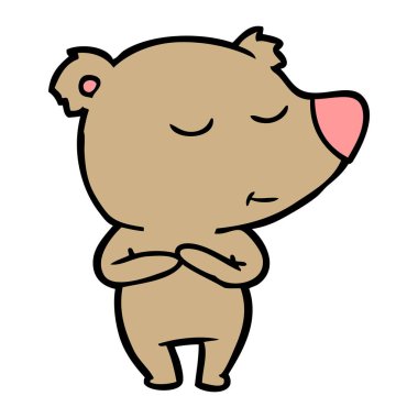 mutlu karikatür ayı vektör çizim