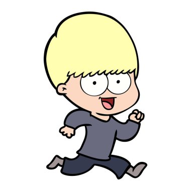 mutlu çizgi film çocuk vektör çizim