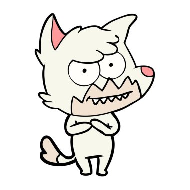 vektör çizim karikatür sırıtan Fox