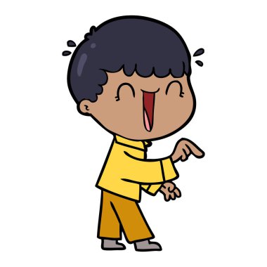 çizgi film adam işaret parmağı gülüyor