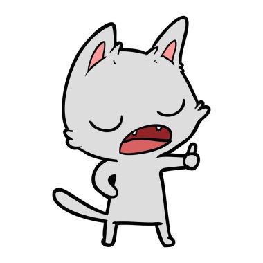 kedi karikatür konuşma vektör çizim