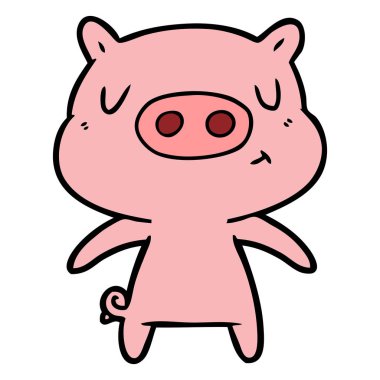 Çizgi film domuzunun vektör çizimi