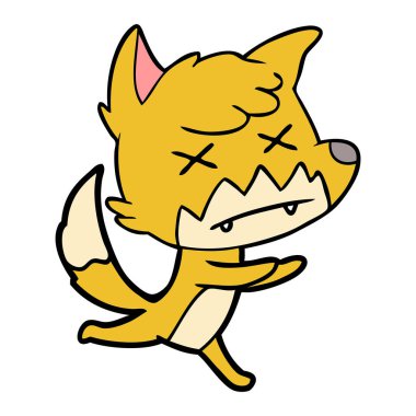 Çizgi film tilkisinin vektör çizimi