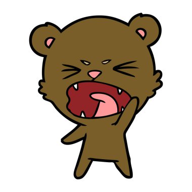 kızgın çizgi film ayı vektör çizim