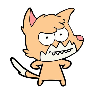 vektör çizim karikatür sırıtan Fox