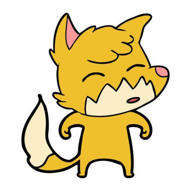 Çizgi film tilkisinin vektör çizimi