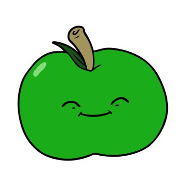 Çizgi film elmasının vektör illüstrasyonu