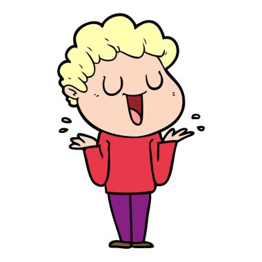 vektör çizim karikatür adam gülen