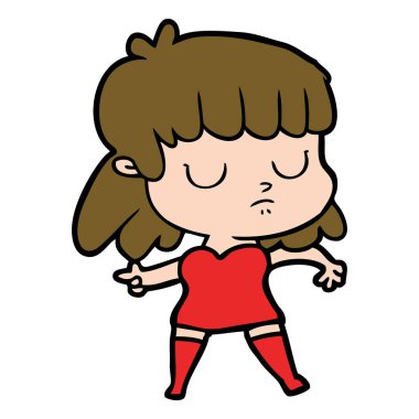 vektör çizim karikatür kayıtsız kadın